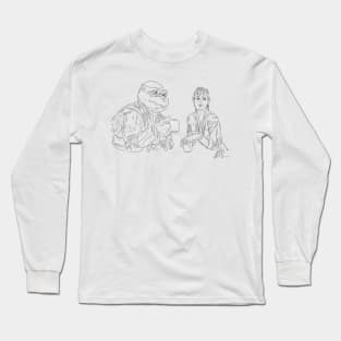 TMNT2: Coffee Break [Outline] Long Sleeve T-Shirt